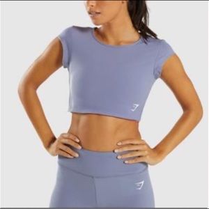 Gymshark Blue Dreamy Cap Sleeve Crop XS WORN TWICE